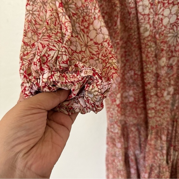 Free People Feeling Groovy Maxi Dress Red Combo Medium - Picture 10 of 11